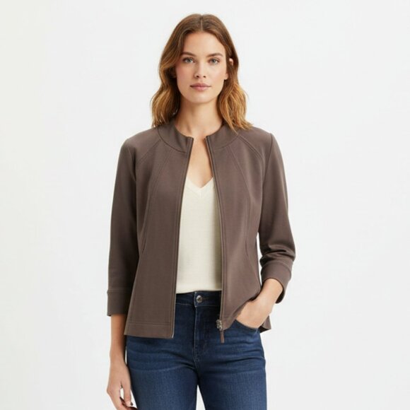 AMELLINE $200 Brown Blazer Jacket Size Medium Capsule Workwear Quiet Luxury - Picture 1 of 5